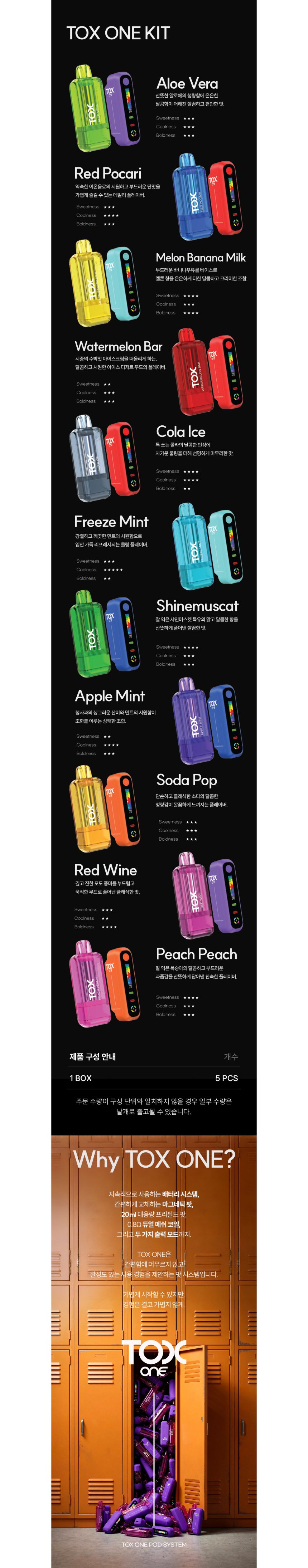 [네스티] 일회용 톡스원 40K 스타터킷 (1%/20ml/40,000Puffs) 상세